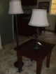 Excellent price One floor lamp 2 end table lamps two end tables solid wood for living room wood lamps match the tables sold as a set only Imported from canada Was 13,000 