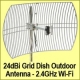 WiFi grid antenna, new in box. 24 dBi gain. Get WiFi signal from up to 10 miles. Will help with installation. Call 829-678-3160 or e-mail orilladel(at)gmail.com