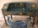 Custom made desk and chair teal colour collectors piece
took two weeks to make it by mastercraftsman has to be seen to be appreciated also includes teal blue carpet as well
new was 3500 us dlrs