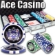 Casino Poker Laser Graphic Chips Set, 300 ct, 14 grams each, with Durable Aluminum Case, one dealer button, 5 dice and 2 decks of playing cards. Like New, played only a few times. 829-701-83-76